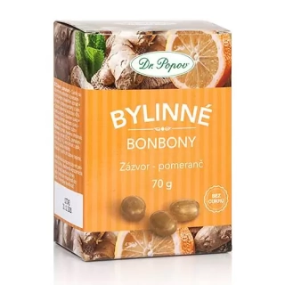 DR.POPOV Bonbony zázvor - pomeranč 70g